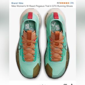 Nike W React Pegasus Trail 4GTX Running shoes.